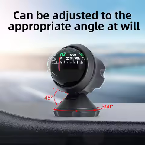 Dashboard Mount Compass for Sea Marine Navigation 360° Pivoting Compass Waterproof Car Mini Guide Co