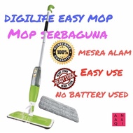 (Readystock)MOP SERBAGUNA .DIGILIFE EASY MOP. FLAT SPRAY MOP. | Cleaning tools | laundry | Home Deco