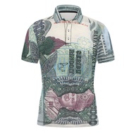【READY STOCK】Malaysia Ringgit RM 1000 Polo T-Shirt Currency Banknote Print Collared Tee Breathable S