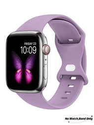 1 pieza Lavanda Púrpura Moda Casual Lindo Suave Silicona Correa de reloj deportivo Hebilla de mariposa Cómoda pulsera impermeable ajustable Compatible con Apple Watch Band 38 mm / 40 mm / 41 mm / 42 mm / 44 mm / 45 mm / 49 mm, Compatible con Apple Series Ultra / se / 9/8/7 / 6/5/4/3/2/1 Accesorios para correas de reloj inteligente