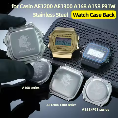 Stainless Steel Watch Case Back Cover Repair Replacement Part For Casio AE1200 AE1300 A168 A158 F91W