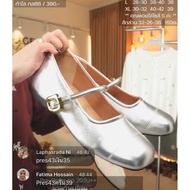 Mary Jane Shoes Silver Soft Leather Very Comfortable To Wear New First Hand Size 39 For Farmers 24.5