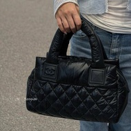 JS1591-CHANEL 黑色羽絨小號空氣包A48619