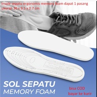 Ergonomic memory foam shoe insoles, 1 pair, size 30 x 9.5 x 0.7 cm