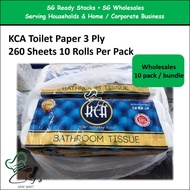 KCA 3Ply Toilet Tissue Roll Bathroom Tissue Toilet Paper | 10 Bundle Per Pack