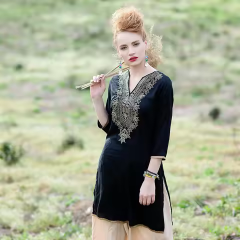 Indian Dress for Women Ethnic Blouses Embroidery Vestido Indiano Clothes India Clothing Pakistani Ku