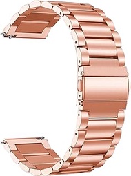 Quick Release Watch Band Compatible With Tissot Supersport Chrono Basketball Edition Stainless Steel Glossy Finish Metal Replacement Strap (Rose Gold)