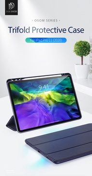 [SG] iPad Pro 11 Inch 1 1st Generation 2018 / 2 2nd Generation 2020 Gen Tablet Cover - DUX DUCIS Osom Magnetic Premium Smooth Leather Soft Opaque Back with Apple Pencil Slot Case Casing