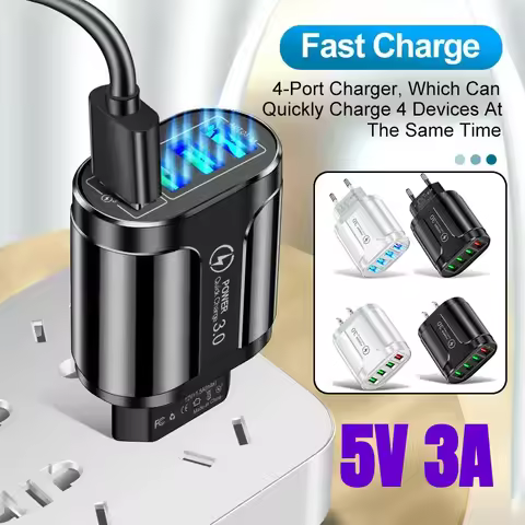 4 Ports 5V 3A USB Charger Fast Charging QC 3.0 Wall Charging For iPhone Samsung Xiaomi Huawei EU/US 
