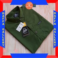 KEMEJA Flannel Button Collared Top Plain BATIK Shirt With Soganl MOTIF/Plain Casual Short Sleeve Shirt For Men/SIZE 1-10TH PREMIUM