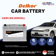 DELKOR AGM LN2 (60AH) Vehicle Battery | Shop Install /Onsite Car Battery Replacement Service DIN55L