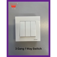 Crown 3 Gang 1 Way Switch