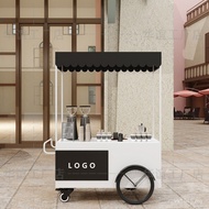Multifunctional Coffee Cart Flower Cart Stall Promotional Cart Trolley Mobile Commercial Display Sta