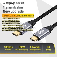 USB C 3 Gen2 10Gbps data Cable Type C to C PD 100W QC4.0 3.0 5A Type C Fast Charging Cable for For S