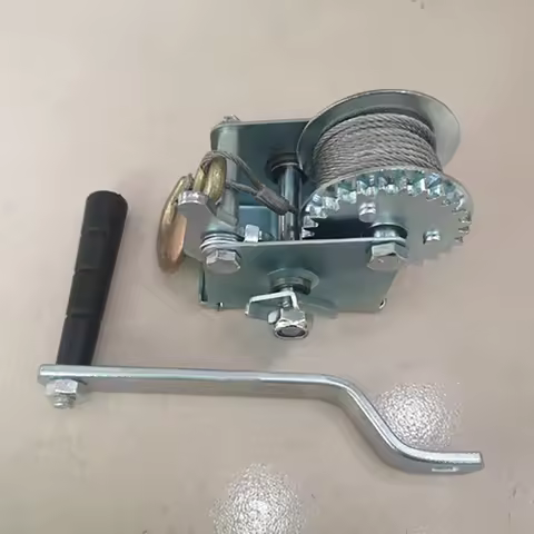 8M 500lbs Manual drum Small hand crane hoist crane small yacht winch wire rope winch Material Handli