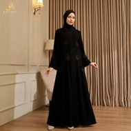 Zahra Black Crystal Organza Abaya Abaya Dress Abaya Hitam