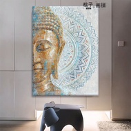 Gold Buddha decorative canvas blue Yoga Buddha flower Mandala meditation room and bedroom print arti