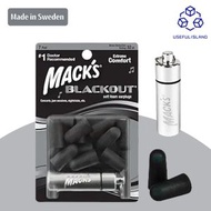 MACK'S - 【瑞典製 | 7對裝連攜帶盒】Mack's Blackout 專業高降噪耳塞 運動降噪耳塞 超柔軟泡棉耳塞 隔音耳塞 聲音阻擋 最高 32 dB NRR 降噪黑色耳塞