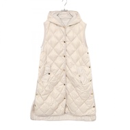 【二手】 max Mara THE CUBE GISOFT 羽絨背心，帶帽絎縫技術背心，米色尼龍羽絨背心，女款，二手 A