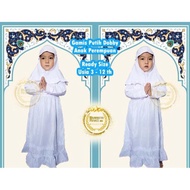 ORIGINAL Baju muslim anak perempuan gamis putih dobby / Baju gamis