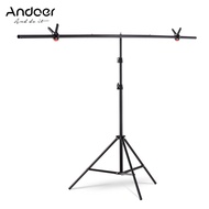 Andoer 2 * 2m/6.5 * 6.5ft T-Shape Backdrop Stand Background Bracket Kit Aluminum Alloy Material Heav
