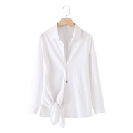 White Front Knot Blouse 75267