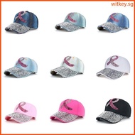 WIT Pink Ribbon Baseball Hat Peaked Hat Sun Hat Breast Cancer Awareness Hat Breast Cancer Awareness 