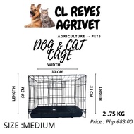 [CL REYES AGRIVET] DOG CAGE MEDIUM  size 50*30*31 for pets / cats /Pet cage/ Folding cage/travel cage/galvanize cage/dog cage/ Kulungan ng aso at pusa