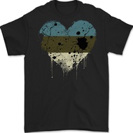 Love Estonia Flag Estonian Day Football Mens T-Shirt 100% Cotton