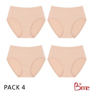 B'me Mid-Waist Underwear Model ME7A1E (3XL-5XL) (Pack Of 4) Nude Black Beige Pink Orange-Brown Mediu