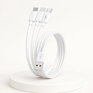 3-in-1 Charging Cable - USB to CLMK, 6.56 Feet, with Type-C, Micro USB, IP Port for iPhone16/15/14/A