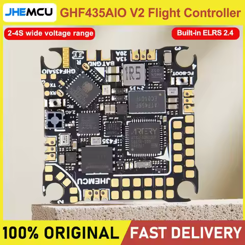 JHEMCU GHF435AIO V2 Flight Control Crossover 2-4S 20A Flight Control Built in ELRS 2.4G for RC FPV D