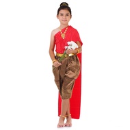 ชุดไทยเด็กหญิง ชุดไทยโจงกระเบนสไบเด็ก ชุดไทยโจงกระเบนเด็กหญิง ชุดสไบเด็ก ชุดไทยประยุกต์เด็กหญิง Thai Dress Thai Costume for Girls