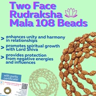 Original 2 Face Rudraksha Mala/Malai 108 (Unisex) With Lab Tested Certificate