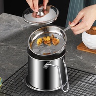 304 Stainless Steel Oil Filter Pot with Filter Oil Cup Kitchen Large Capacity Filter Oil Residue Oil