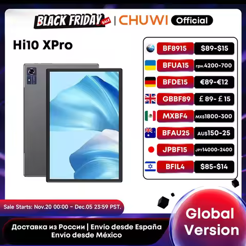 CHUWI Hi10X Pro Unisoc T606 4G LTE 10.1 Inch 800*1280 IPS Screen 4GB RAM 128GB ROM Tablets 2.4G/5G W