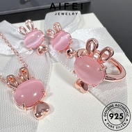 AIFEI JEWELRY Necklace 純銀項鏈 Leher Rantai Perak Sterling Pink Bunny Korean Perempuan Accessories Women Original Pendant Silver Elegant Diamond Chain For Crystal 925 Gold S72