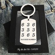 พวงกุญแจ เลขมงคล เลขพลังความสำเร็จ ยันต์ตัวเลข 636 353 565  รหัสแห่งบุญกุศล สแตนเลส