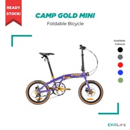 [SG Ready Stock] Camp GOLD MINI 9 Speed BiFold Bicycle 16 inch | Foldie Folding Foldable Bike | Singapore | Mobot
