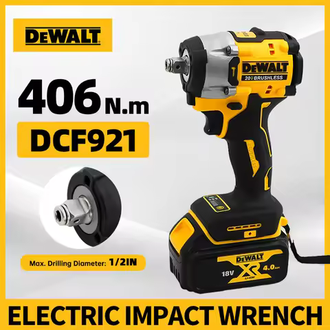 Dewalt DCF921 Cordless Electric Brushless Impact Wrench High Torque LED Light 406N.m Lightweight Pro