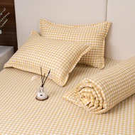 Bộ Chăn Hè Ga Gối Cotton Đũi Sơ Đậu Nành Combo 5 Món - Dùng Cho Giường Tầng  Giường Đôi  Kí Túc Xá