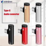 NOBELJIAOO Headphone 2-in-1 Type C Dual-port Audio Adapter To 3.5Mm Jack Audio Charger Dispenser Acc