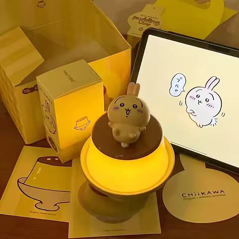 Chiikawa Usagi Chii Kawa Pudding Night Light Bedroom Bedside Mood Lamp Birthday Gift For Girls