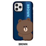 Line Friends Brown Cony Phone Case Dual Layer Shockproof Hard PC TPU Wireless Charging Casing for iP