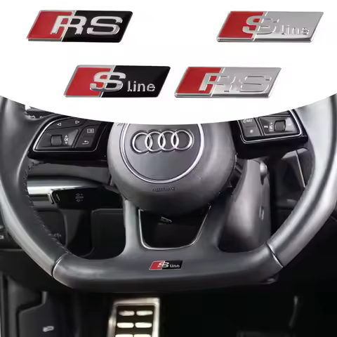 Car Logo Steering wheel Emblem Interior Badge Sticker Decals For Audi A1 A2 A3 A4 A5 A6 A7 A8 Q5 Q7 