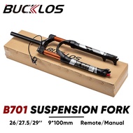 BUCKLOS 120mm Bike Air Fork 27.5inch Air Suspension Fork 26/27.5/29" Travel Disc Brake Front Forks C