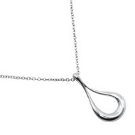 สร้อยคอทรงหยดน้ำเปิด Tiffany & Co. โดย Elsa Peretti เงินสเตอร์ลิง 925 ผลิตในสเปน น้ำหนักประมาณ 2.6 ก