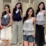 [TEARED STORE] 2in1 Blouse - 5833 - Camisole Collar - Bow Tie - Waist - F1