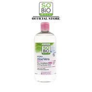 SO’BiO Etic HYDRA ALOE VERA 3-IN-1 SOOTHING MICELLAR WATER 500 ml.(ไมเซลล่าสูตรอ่อนโยนสำหรับผิวแพ้ง่