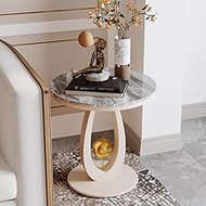Modern Side Table Coffee End Tables for Living Room, Simple Snack Tables with Marble Desktop & Metal